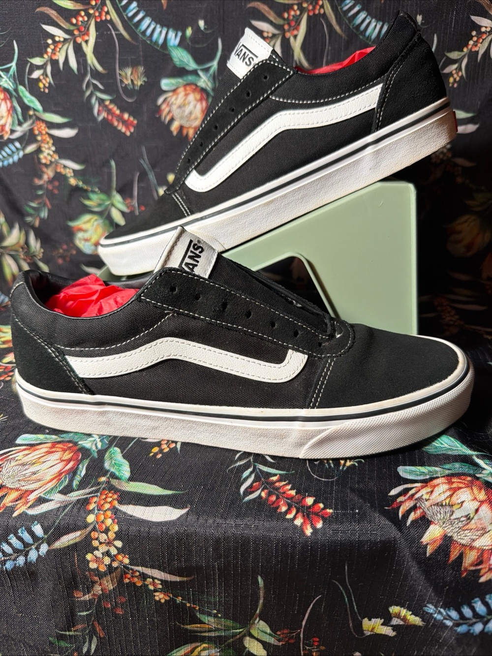 Vans Black and White Classic Low-Top Skate Sneakers